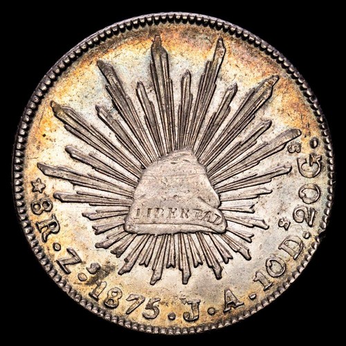 República de México 8 Reales (26,77g) 1875 Zacatecas Ensayador J·A KM-379.13 - Picture 2 of 3