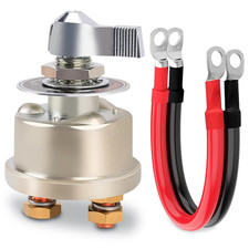 12-48V 200A Master Battery Disconnect Switch & 4 AWG 1FT Battery Cables Set, Hig