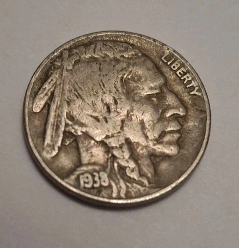 1938-D Buffalo Nickel- FULL HORN-Extra Fine Better Date Nice Original Coin BN834
