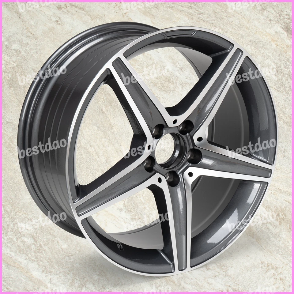 18 inch Wheel Rim For Mercedes Benz C200 C300 C350 CLA C43 Machined Grey 18*8.5" Foto 2 de 4