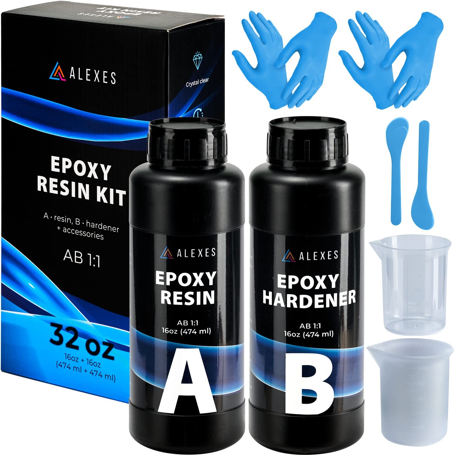 32 Oz Crystal Clear Non-Yellowing Epoxy Resin Kit for Casting