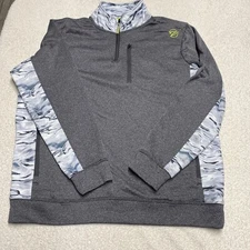 Men's GILLZ  Gray Vented Fishing Fleece 1/4 Zip Long Sleeve Pullover Large