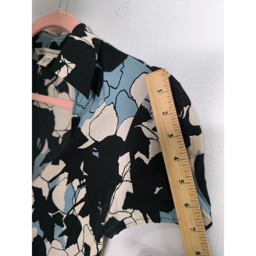 DIANE Von FURSTENBERG DVF Silk Floral Dolman Sleeve Tunic Dress Size 2 Collared - Picture 7 of 18