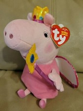 TY PRINCESS PEPPA PIG BEANIE BABIES UK LIMITED VERSION MINT 