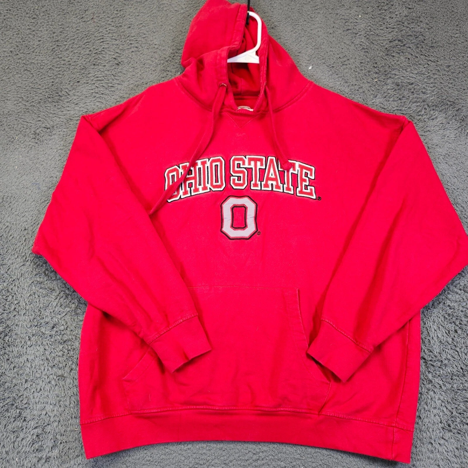 VETEMENTS Ohio State Felpa con Cappuccio Pullover Felpa Grande Logo Rosso XL