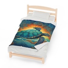 Sea Turtle  Sun Plush Blanket