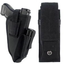 Tactical Pistol Pouch OWB Left/Right Hand Gun Holste & Single Mag Holder Pouch