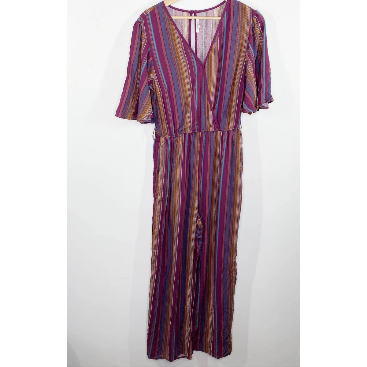 Maurices striped best sale jumpsuit