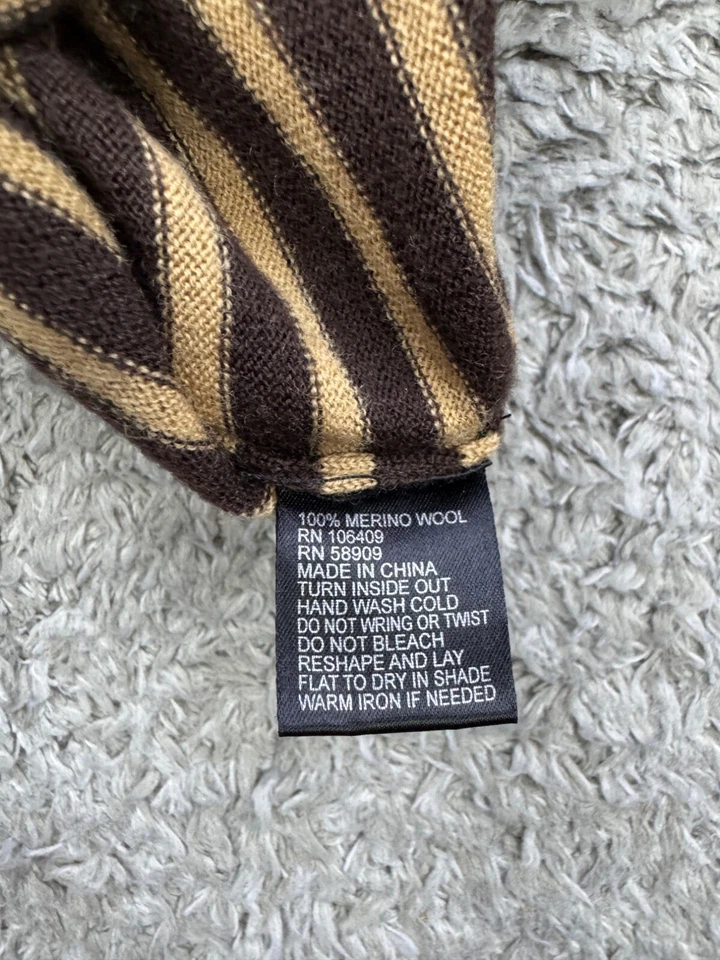 Свитер женский Antonio Melani XS Camel коричневый в полоску асимметричная шерсть мериноса новый с Ярлыками - Изображение 4 из 4