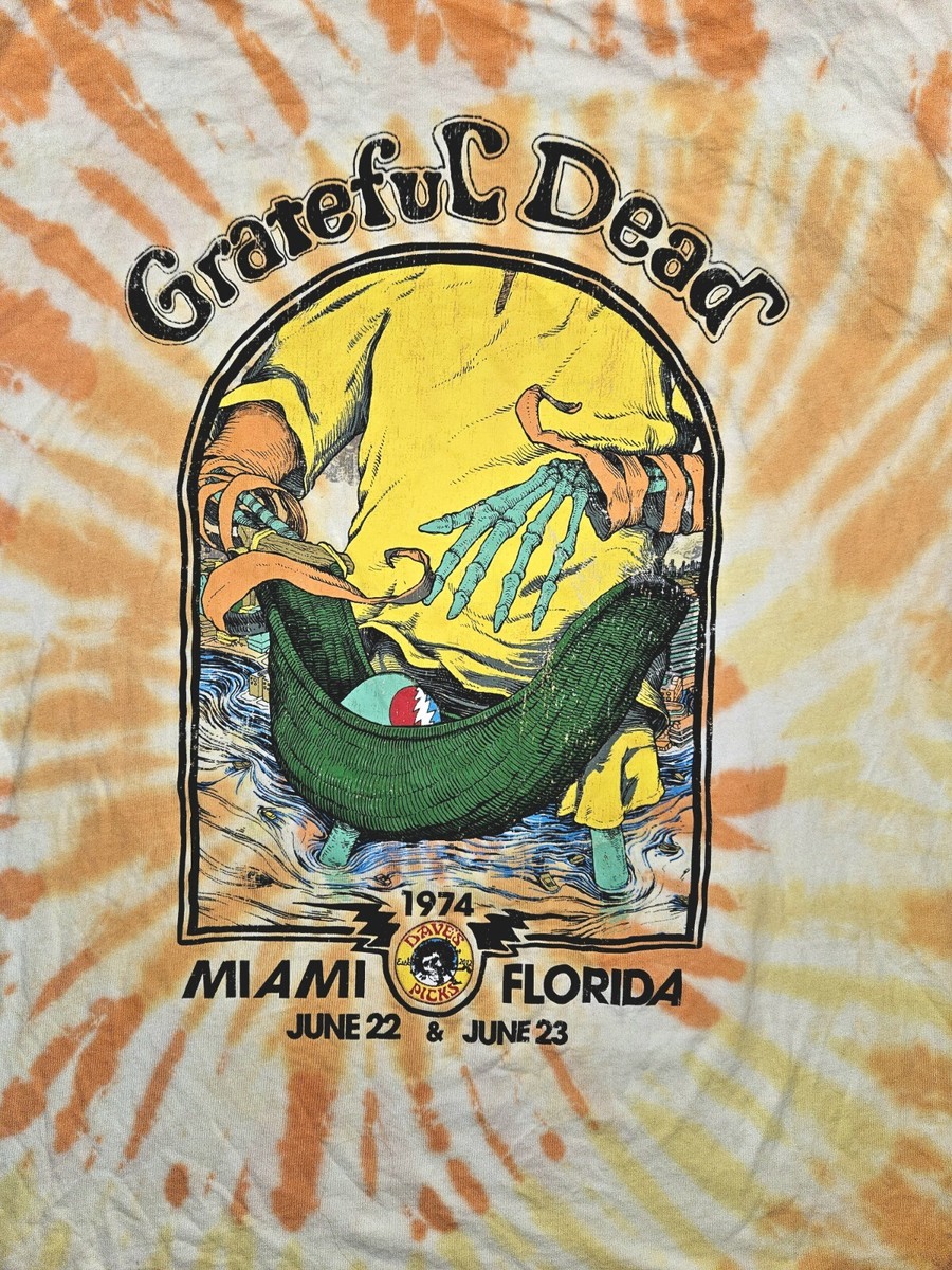 Grateful Dead Tie Dye T-Shirt 1974 Miami Florida Men's XS