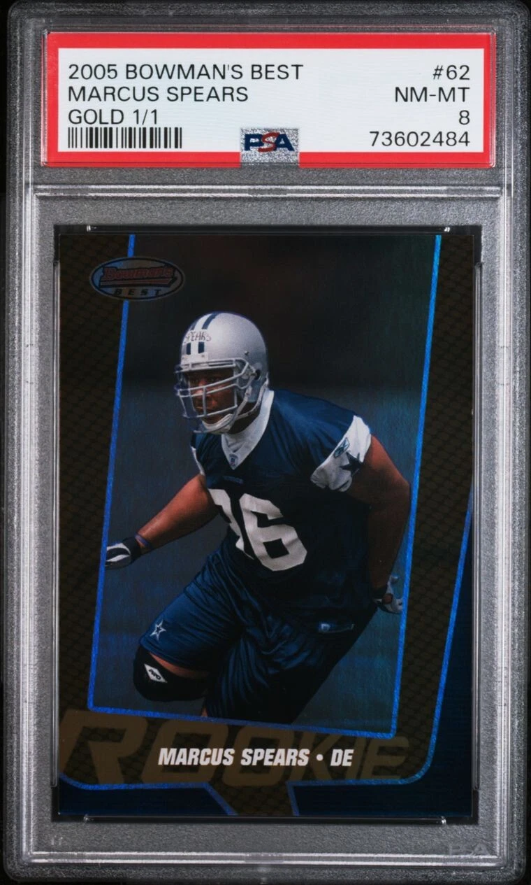 Marcus Spears Bowman's Best #62 Gold 1/1