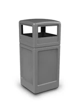 Commercial Zone PolyTec 42 Gallon Square Waste Container with Dome Lid Color:...