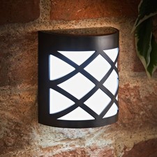 Solar Powered Kensington Wall Lights – Black Outdoor Lighting 4 Pack