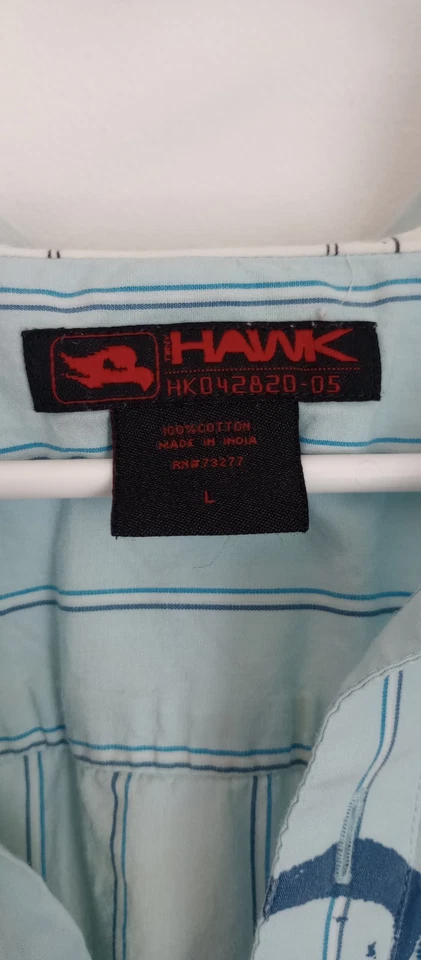 Tony Hawk Shirt Men's Skater Size Large  Short Sleeve Button Down Blue Graphics - Image 2 of 4