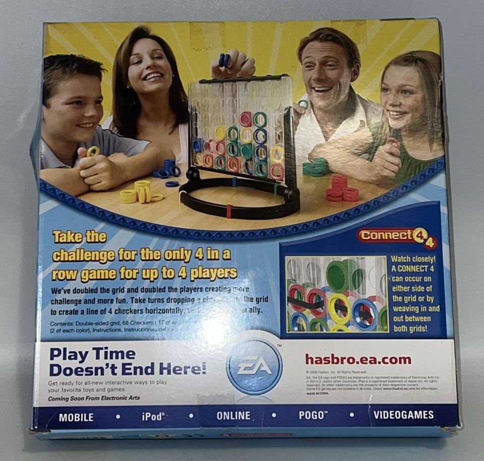 2008 MB Games Hasbro Connect 4 X 4 Party Game Double Grid Challenge NEW - Image 3 of 4