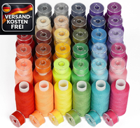 NäHgarn Set 36 Farben 400 Yard Polyester Mit Spulen FüR Overlock & HaushaltsnäHm
