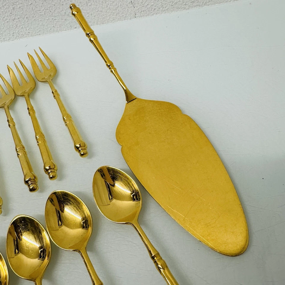 Auerhahn Tatjana Gold Besteck Kaffeelöffel Kuchengabeln Tortenheber Chambly - Bild 4 von 4