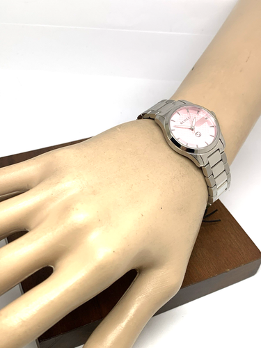 Gucci Damenuhr YA1265047 G-Timeless Swiss Quartz Pink Dial Stahl 27mm - Bild 4 von 14