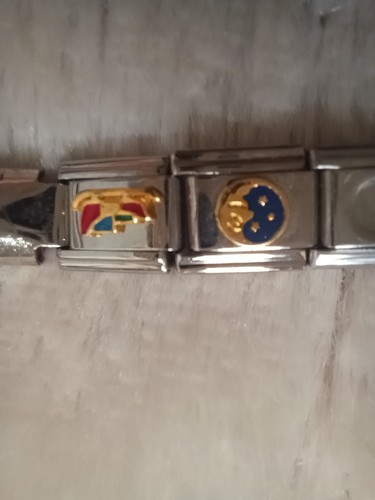 Bracciale Fascino Italiano Charm Danneggiato Solo Per Charms Harley Bandiera Patriottica - Foto 4 di 7