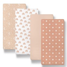 Baby Bassinet Sheets 4-Pack for Girl or Boy - Soft, Oval  Fitted Baby Girls ...