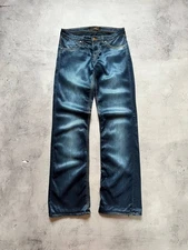 Roberto Cavalli Vintage Shiny Low Rise Wide Leg Jeans Pants Size M Blue Y2K