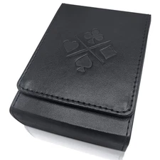 Single Deck Leather Playing Card Case/Holder - Fits Poker and Bridge Size Cards