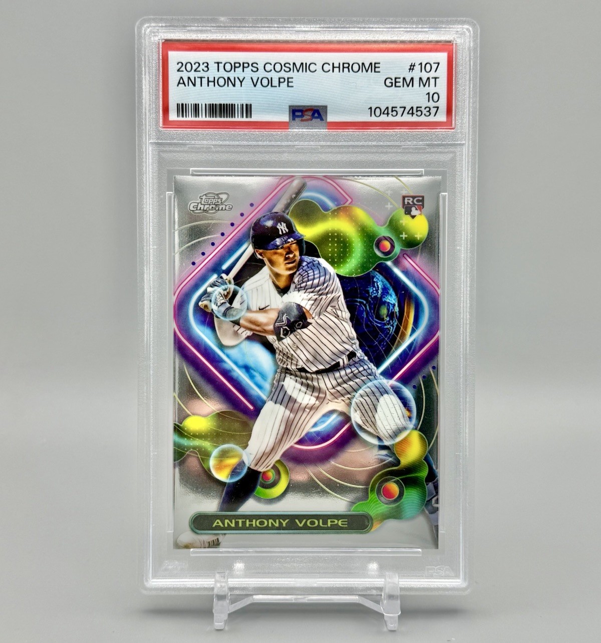 2023 TOPPS COSMIC CHROME NUCLEUS REFRACTOR #107 ANTHONY VOLPE ROOKIE RC PSA 10