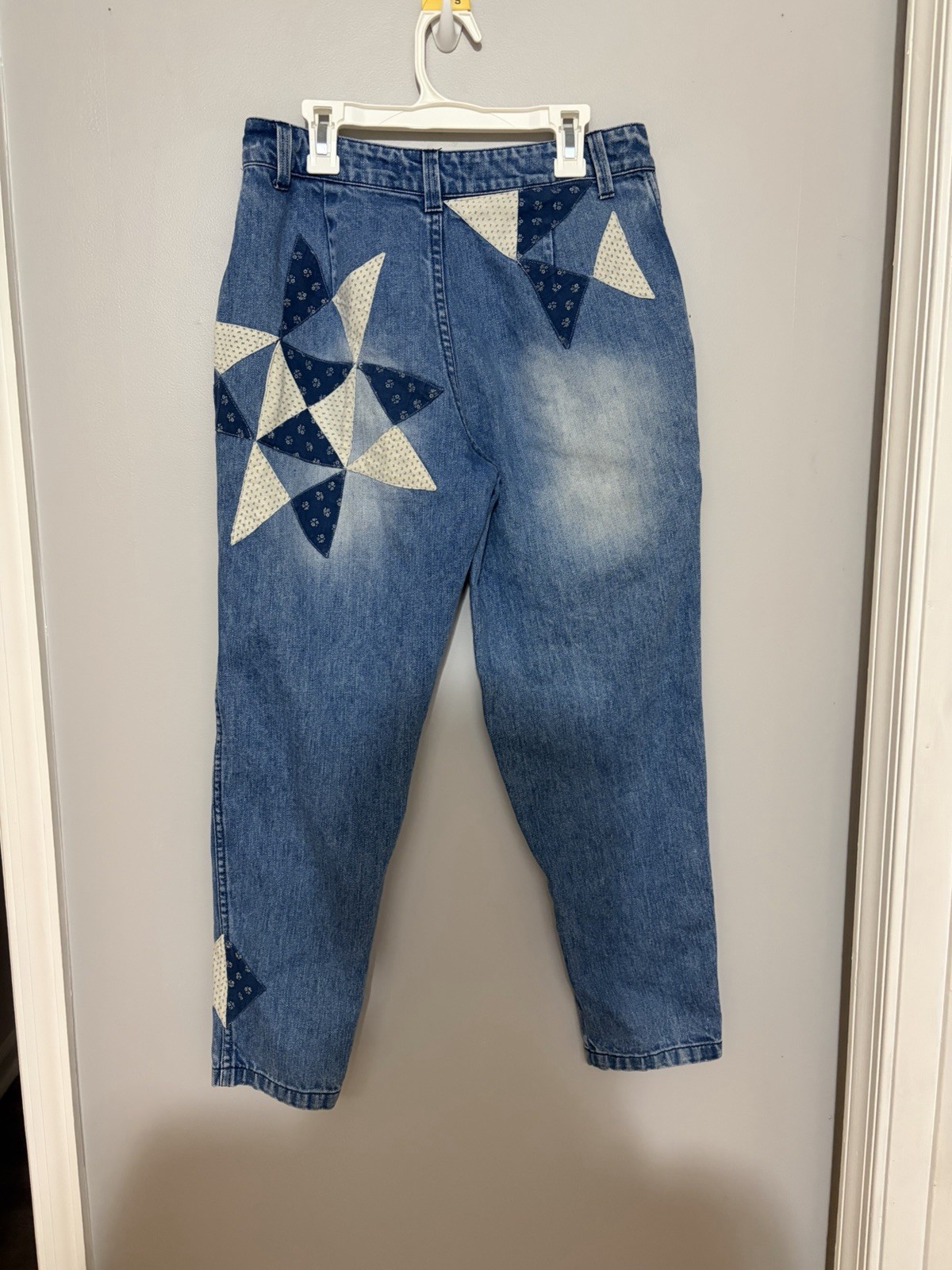 We The Free Blue Patchwork Distressed Straight Re… - image 4