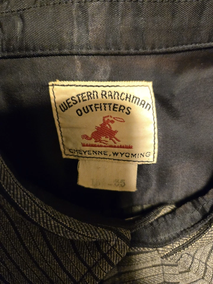 Camisa De Colección Western Ranchman Outfitters Para Hombre Mediana 15?-35 Años 40 Perla A Presión Foto 3 de 4
