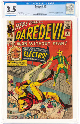 Daredevil #2 CGC 3.5 2nd App of Daredevil & Electro Stan Lee Story