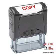 Self Inking Rubber Stamp, Refillable Red Ink Preinstalled - 9/16" x 1 COPY