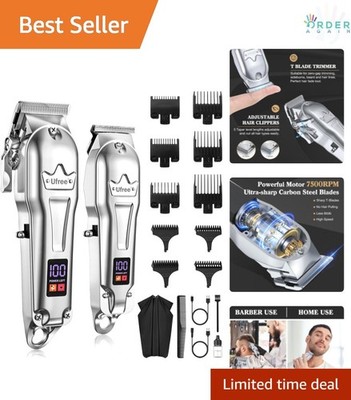 Men's Hair Clippers Set Cordless Gift Grooming Kit with LED Display
