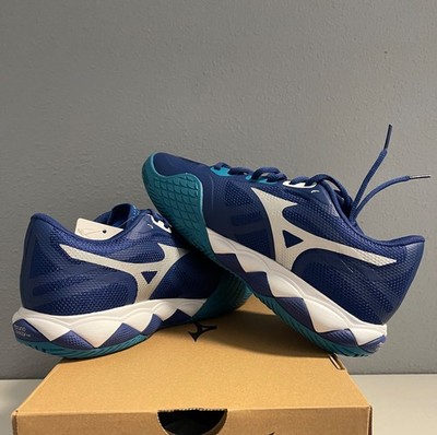 Mizuno Men's Wave Enforce Tour 2 AC Tennis Shoes in Royal Blue/Teal