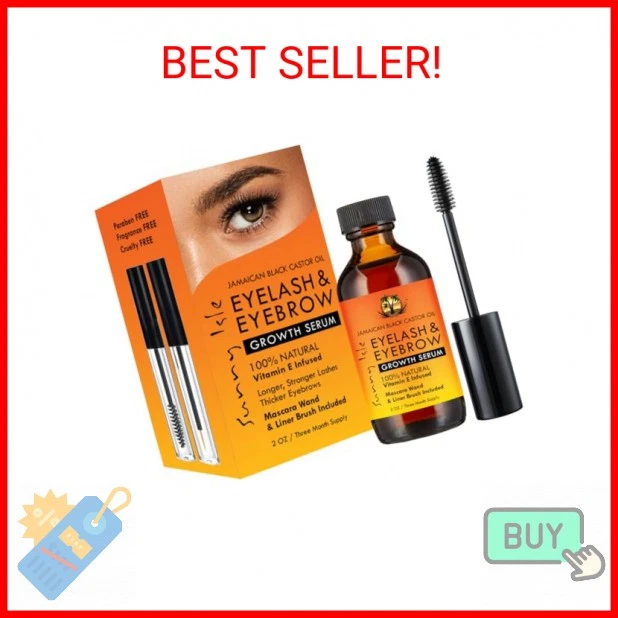 Sunny Isle Jamaican Black Castor Oil Eyelash & Eyebrow Growth Serum 2oz - Image 2 of 2