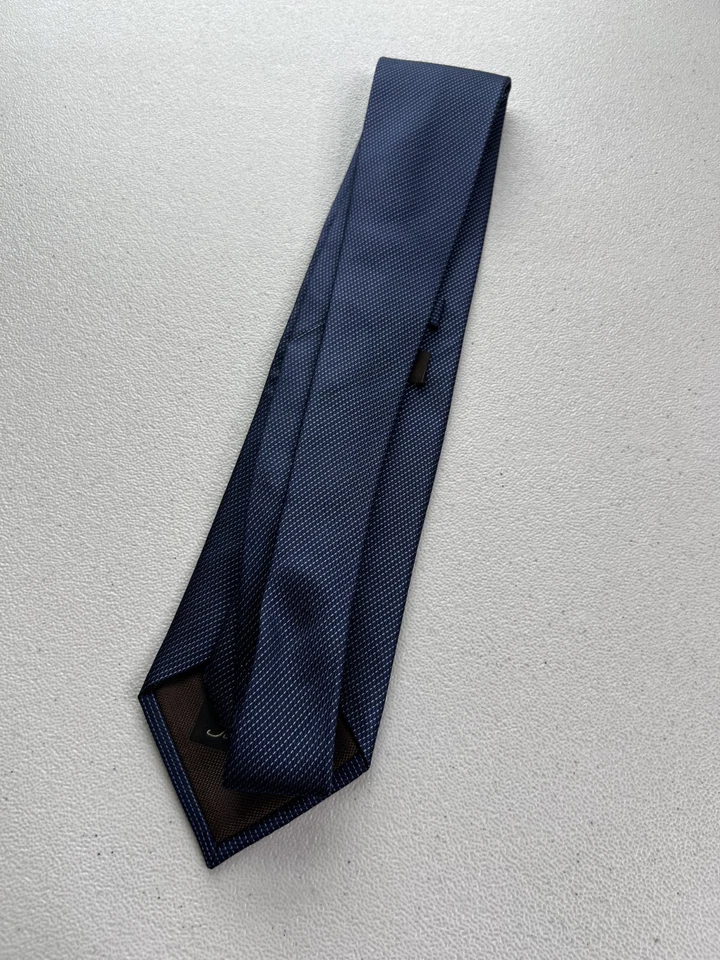 Corbata hecha a mano Tasso Elba azul patrón de rayas 100 % seda nueva sin etiquetas Foto 4 de 4
