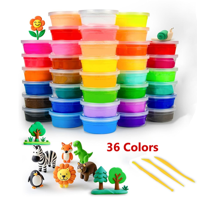 36 Colors Modeling Clay Kit w/ 3 Sculpting Tools Safe Non-Toxic