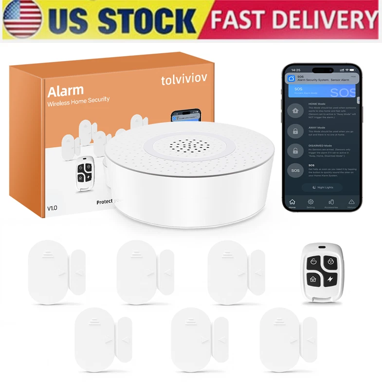 Lote de 8 PIEZAS WIFI Sensor de Puerta Inteligente Detector de Ventanas Alarma para Alexa Google Home Foto 3 de 4