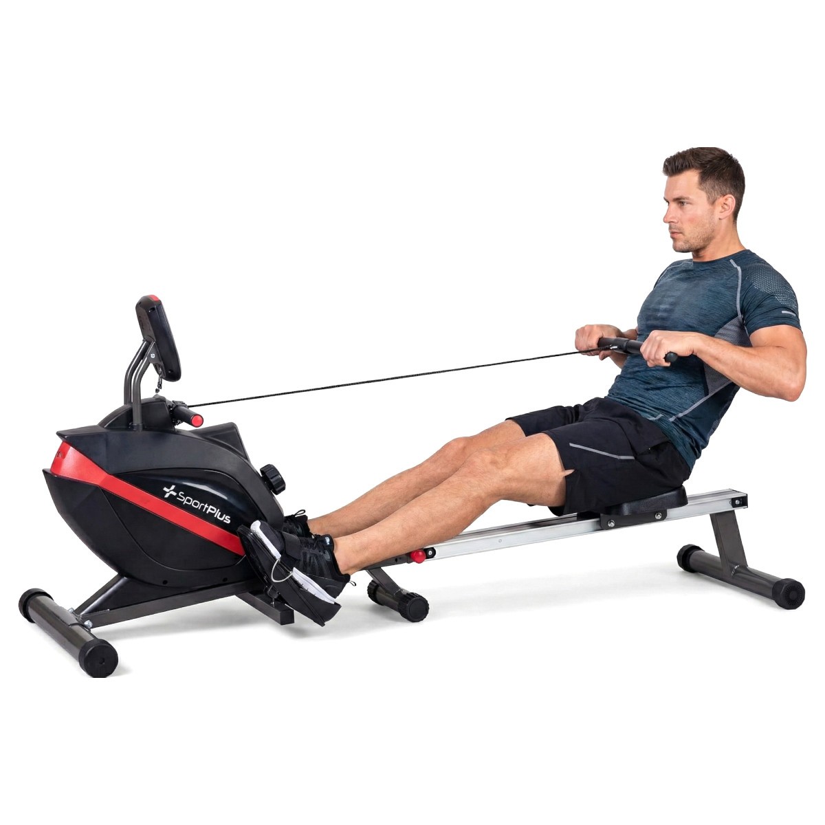 SportPlus SP-MR-008 Máquina De Remo Plegable Fitness 8 Niveles Negro