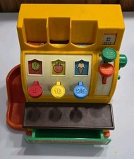 Vintage 1974 Fisher Price 926 Cash Register w/4 Coins - All Buttons  Bell Work
