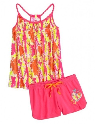 NWT - Justice Girls 2PC Pajamas Shorts Tank Top Sleep Set - Size 6/7, 8, 12 - Picture 2 of 7