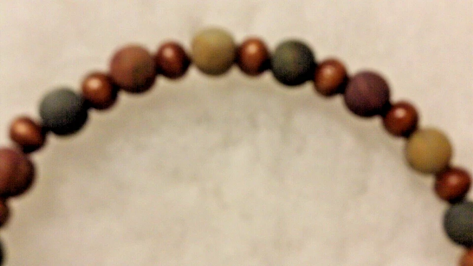 Antique Bronze Cannabis Charm Bracelet w/Frosted Picasso Jasper & Wood Beads NEW - Image 2 of 4