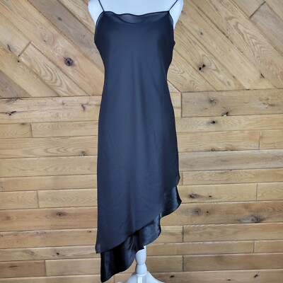 Positive Attitude Evening Dress Asymmetric Satin Hem Strappy Petite Size 10  | eBay