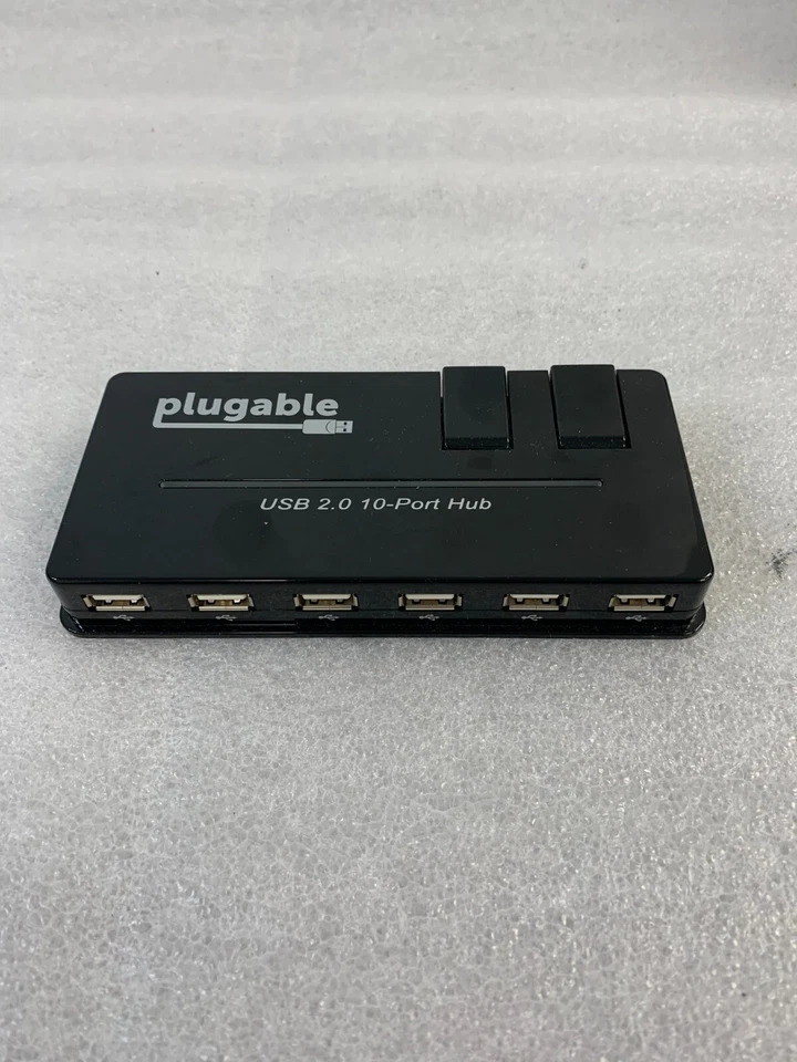 Plugable 2.0 10 Port USB Hub Black UNIT ONLY FREE SHIPPING - Image 2 of 4