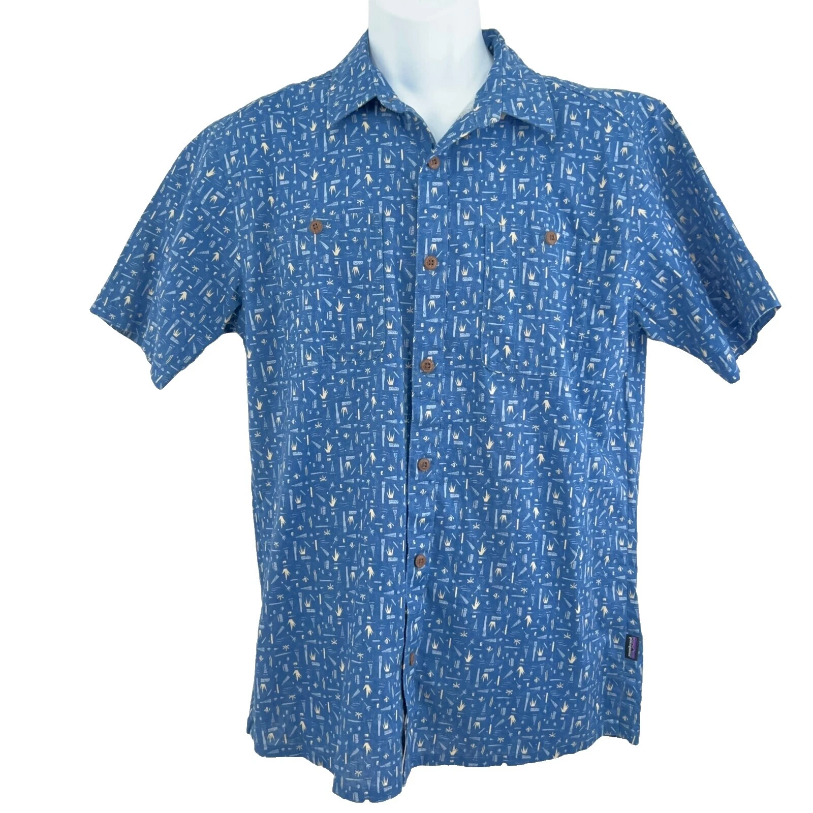 El cáñamo geométrico Informal Con Botones camisas para hombres