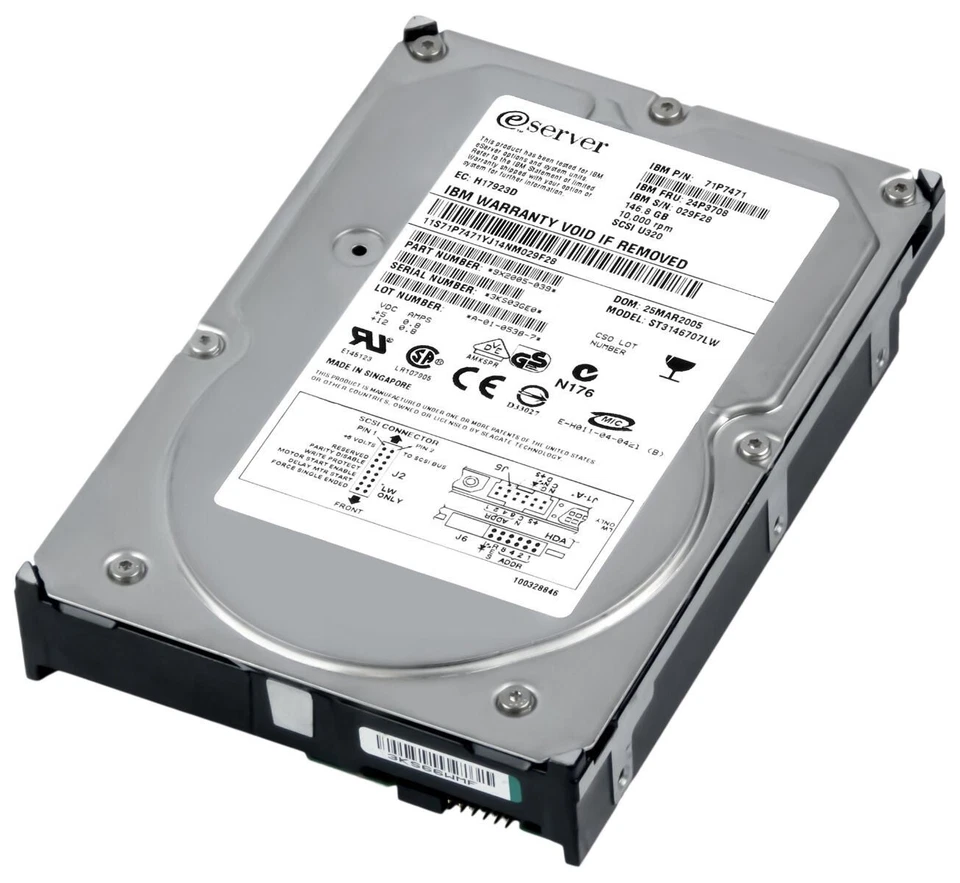 Hard Drive IBM 24P3708 71P7471 ST3146707LW 146.8GB 10000U/Min SCSI 68-pin 3.5'' - Image 2 of 3
