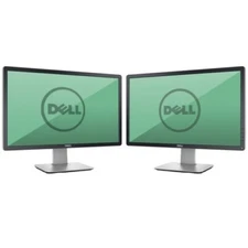 DUAL DELL HP Matching 23" Widescreen LCD Monitors w/ Stand Cables VGA Gaming A