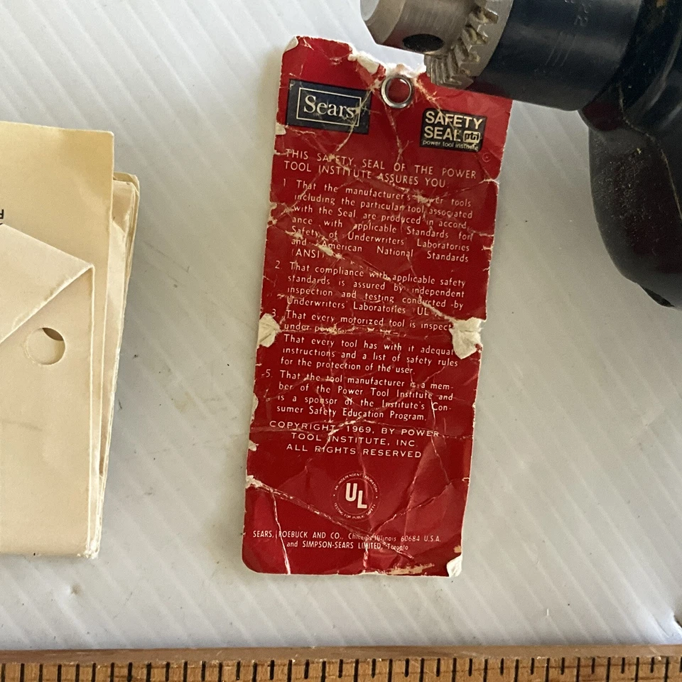 Sears Craftsman 9-1140 91140 Electric Drill 1/4" Mint A+ - Image 4 of 4
