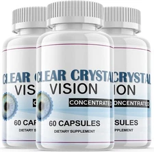 3 - Clear Crystal Vision Supplement Pills - Support Healthy Vision & Eye Sight