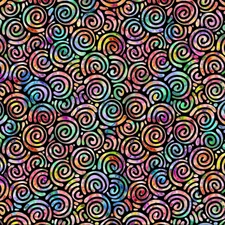 Fabric Brilliance Packed Scroll on Black Cotton QT Fabrics 1/4 Yd 28325 J