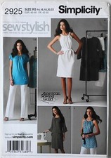 Simplicity 2925 Misses / Miss Petite Dress Tunic Pants Sewing Pattern Sz 14-22
